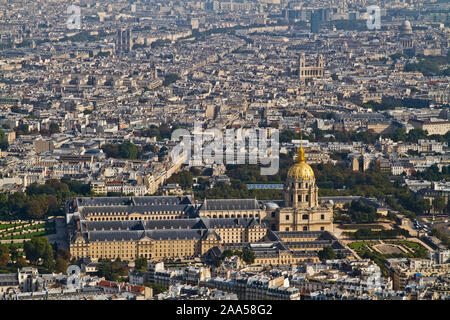 VIEW OVER PARIS FROM EIFFEL TOWER Stock Photo