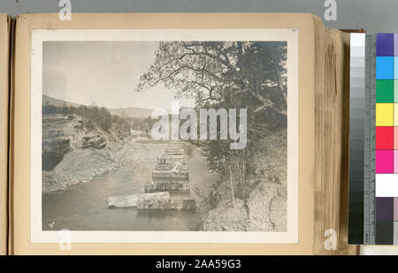 Ashokan reservoir, view showing construction of dividing weir with gate ...