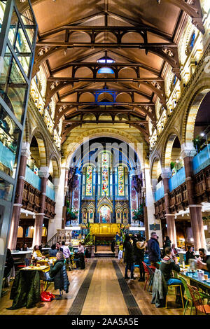 Mercato Mayfair - street food market in the restored church of St Mark's Mayfair, London, UK Stock Photo