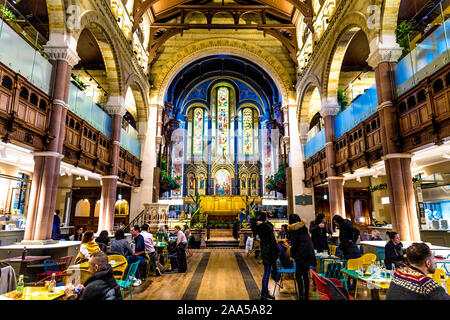 Mercato Mayfair - street food market in the restored church of St Mark's Mayfair, London, UK Stock Photo