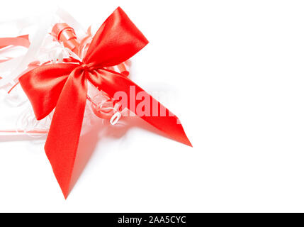 An image of a nice red ribbon on white background for your content Stock Photo