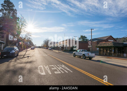 November morning in Julian, California. View is from along Main St. Stock Photo