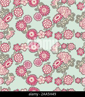 Seamless floral pattern. Background in small flowers for textiles, fabrics, cotton fabric, covers, wallpaper, print, gift wrapping, postcard, scrapboo Stock Vector
