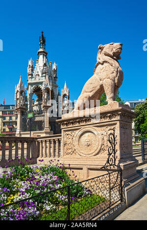 Switzerland, Geneva, Quai du Mont-Blanc, Brunswick Monument, built 1879 to commemorate Charles II, Duke of Brunswick, 1804-1873 Stock Photo