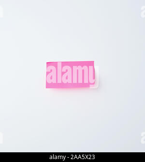 pink rectangular sticker on a white background, place for text Stock Photo
