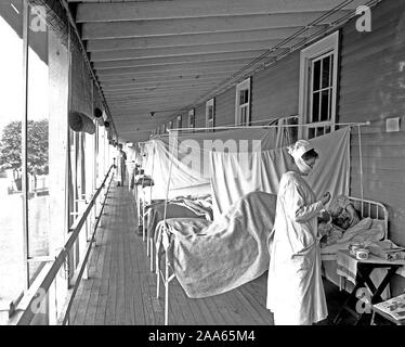 Walter Reed Hospital Flu Ward ca. 1910-1920 Stock Photo