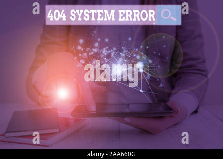 Handwriting text writing 404 System Error. Conceptual photo message appears when website is down and cant be reached Stock Photo