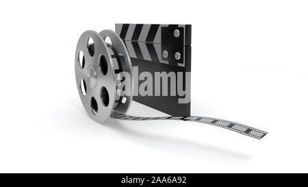 Cinema concept symbol objects, 3d render Stock Photo