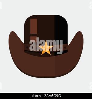 cowboy sheriff hat vector illustration Stock Vector