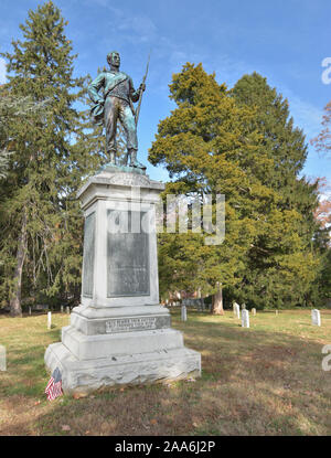 Civil War Graveyard and Statue Stock Photo