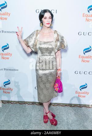 New York, NY - November 19, 2019: Sarah Sophie Flicker wearing dress by Rachel Comey attends the annual Make Equality Reality Gala hosted by Equality Now at Capitale Stock Photo