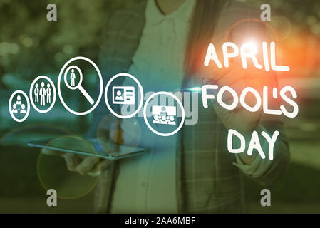 Conceptual hand writing showing April Fool s is Day. Business photo ...