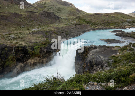 Salto Grande Waterfall, Torres Del Paine National Park, Patagonia, Chile Stock Photo