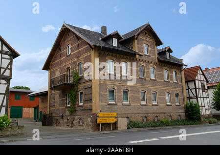 Old houses in a small town near Fritzler, Germany, Europe Stock Photo