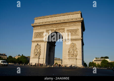 PARIS, FRANCE, EUROPE, July 2019, People at the road of Champs Elysee leading to Arc de Triomphe Stock Photo
