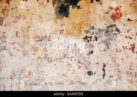 Old concrete with scratch colour stain and cracks abstract background wallpaper backdrop for design work Stock Photo