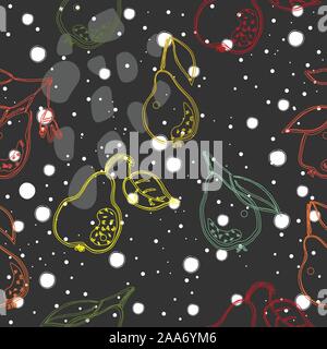 Seamless Pattern with Cute Pears.  Scandinavian Style. Vector Illustration Stock Vector