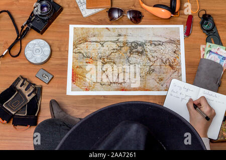 flight planing with a map Stock Photo - Alamy