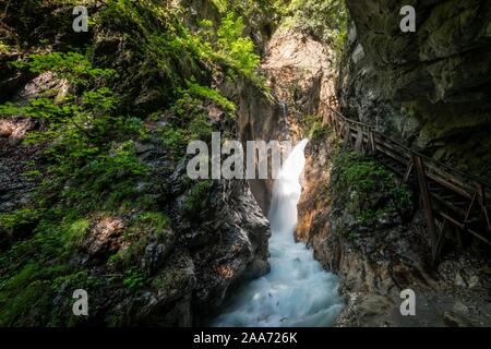 Narrow gorge, gorge with river, Wolfsklamm, Stans, Tyrol, Austria Stock Photo