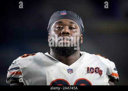 August 12, 2023 - Chicago Bears offensive tackle Teven Jenkins (76)  stretches before their NFL preseason football game between vs the Tennessee  Titans in Chicago, IL (Credit Image: Gary E. Duncan Sr/CSM) (