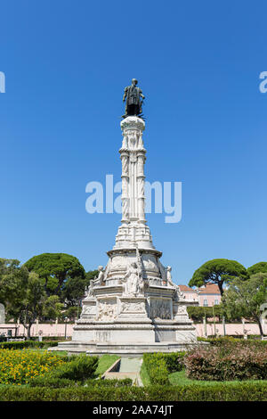 Albuquerque monument at the Garden of Alfonso de Albuquerque in Belem district in Lisbon, Portugal, on a sunny day in the summer. Stock Photo