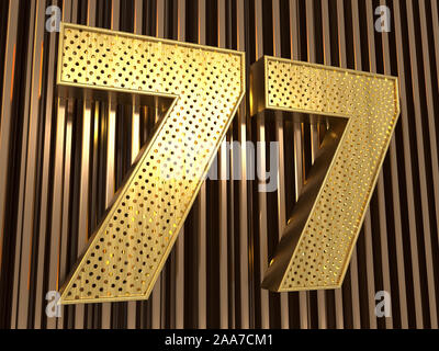 Premium Photo  Gold number 77 seventy seven isolated white background  shiny 3d number made of gold 3d illustration