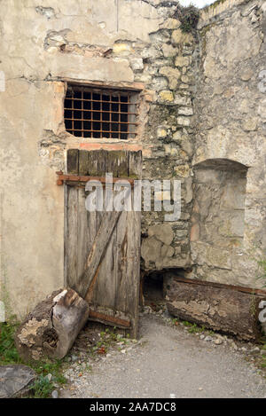Former Prison Cell Used to Lock-Up German Prisoners during the Second World War in the Citadel, Castle or Fort at Entrevaux France Stock Photo