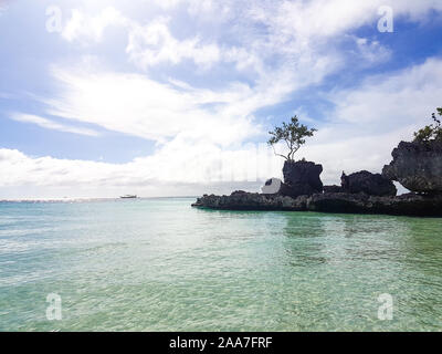 Willy's rock on the beach on Boracay island Stock Photo