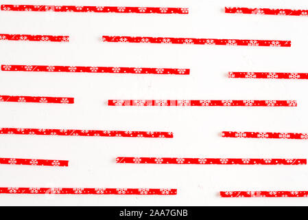 Drinking straws for party on white background. Top view of colorful straws for cocktails. Place for text, copy space. Stock Photo