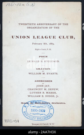 COMPL. (held by) UNION LEAGUE CLUB (at) NEW YORK, NY (REST;) ( Hades ...