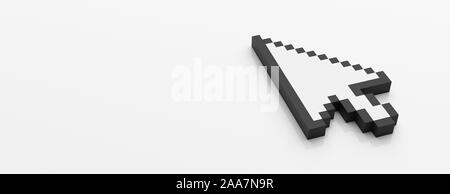 Computer pointer cursor isolated against white background. Pixel ...