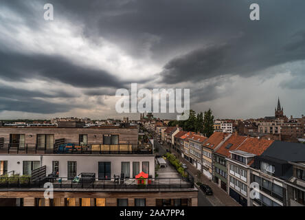 Rooftop view over the municipalities of Jette and ganshoren, Brussels Stock Photo