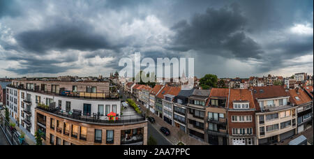 Rooftop view over the municipalities of Jette and ganshoren, Brussels Stock Photo