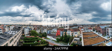 Rooftop view over the municipalities of Jette and ganshoren, Brussels Stock Photo