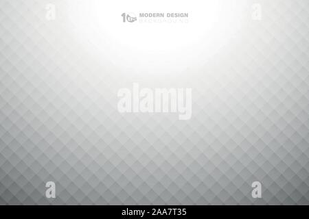 Abstract modern gray and white gradient of grid pattern design background. Decorate for poster, artwork, template design, ad, presentation. Stock Vector