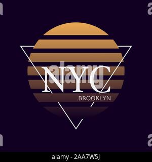 Nyc print. Typography design. New York. pattern on shirt. York illustration. retro style. - vector illustration Stock Vector
