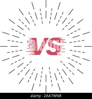 Versus style illustration. VS symbol with sunburst. Battle headline template. Flat modern design. vector Stock Vector