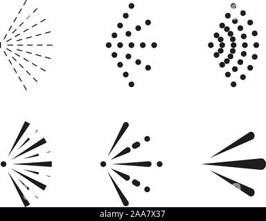 Spray icon set. Spray water symbol. Icons black colored isolated on white background. Vector illustration Stock Vector