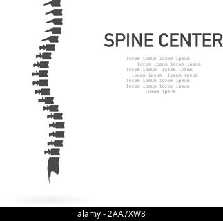 Spine icon. Spine diagnostic center. Spine symbol in a flat style. Vector illustration Stock Vector