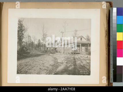 A collection of separate photographs accompanied by a typewritten, classified list of titles. Acc. Res. 825; Camps. Ashokan reservoir. ... Contract 3. October 22, 1908. Stock Photo