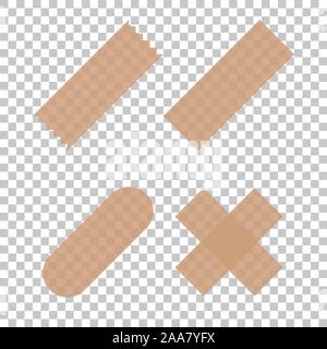 Tape scotch sticky. Scotch transparent isolated. Set tape scotch - vector illustration Stock Vector