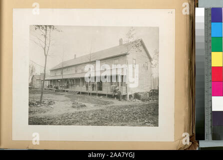 A collection of separate photographs accompanied by a typewritten, classified list of titles. Acc. Res. 829; Camps.  Ashokan reservoir. .. Contract  3. October 30, 1908. Stock Photo