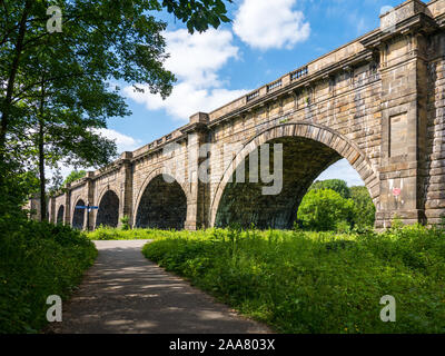 The Lune Aqueduct over the River Lune on the Lancaster Canal Stock Photo