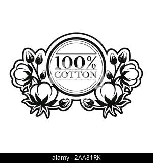 Cotton icon. Cotton fabric symbol. Natural product material
