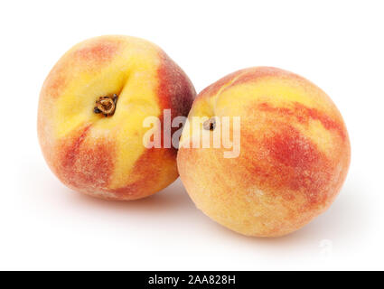 Peaches isolated on white background with clipping path Stock Photo