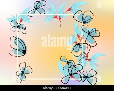 Abstract flower design template on white backdrop. Abstract flower pattern. Floral illustration. Floral vector banner. Decorative color art Stock Vector