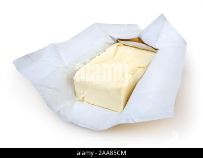 Butter isolated on white background with clipping path Stock Photo