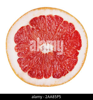 Slice of grapefruit isolated on white background with clipping path Stock Photo
