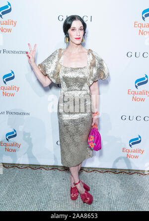 Sarah Sophie Flicker wearing dress by Rachel Comey attends the annual Make Equality Reality Gala hosted by Equality Now at Capitale (Photo by Lev Radin/Pacific Press) Stock Photo