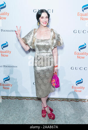 Sarah Sophie Flicker wearing dress by Rachel Comey attends the annual Make Equality Reality Gala hosted by Equality Now at Capitale (Photo by Lev Radin/Pacific Press) Stock Photo